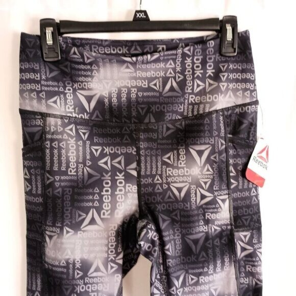 Reebok All Over Print Pocket Leggings 25” Inseam M New Workout Athleisure - Picture 8 of 8